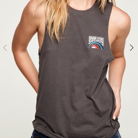 Spiritual Gangster Good Vibe Society Rocker Tank - Picture 1 of 4